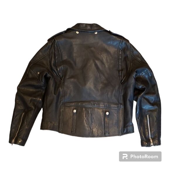 Harley Davidson Vintage Black Leather Motorcycle Jacket - Picture 3 of 14